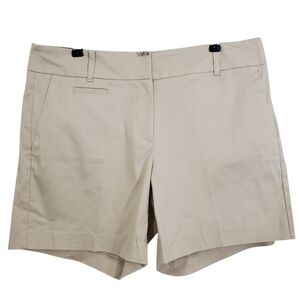NWT Ann Taylor Devin Fit Khaki Chino Metro Shorts Size 8 Tan Beige